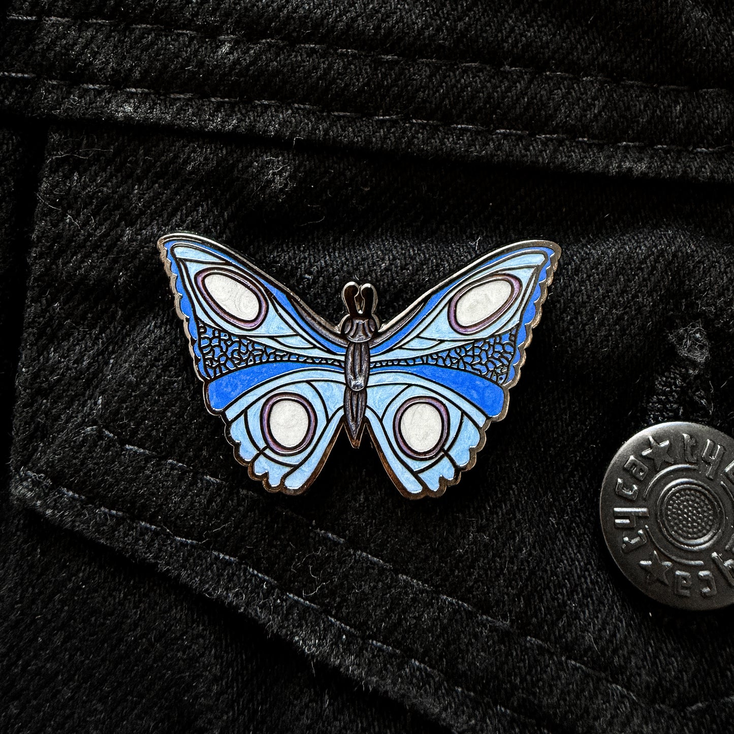 THE BLUE BUTTERFLY ENAMEL PIN
