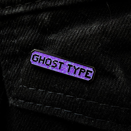THE GHOST TYPE GLITTER ENAMEL PIN