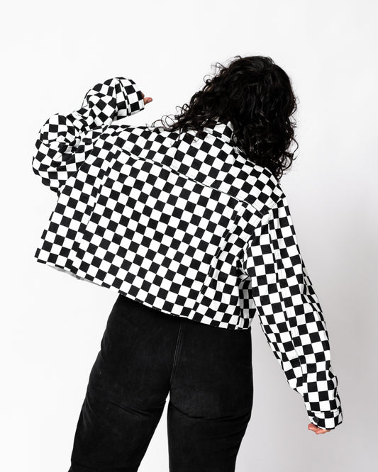 CHECKERBOARD TRUCKER JACKET