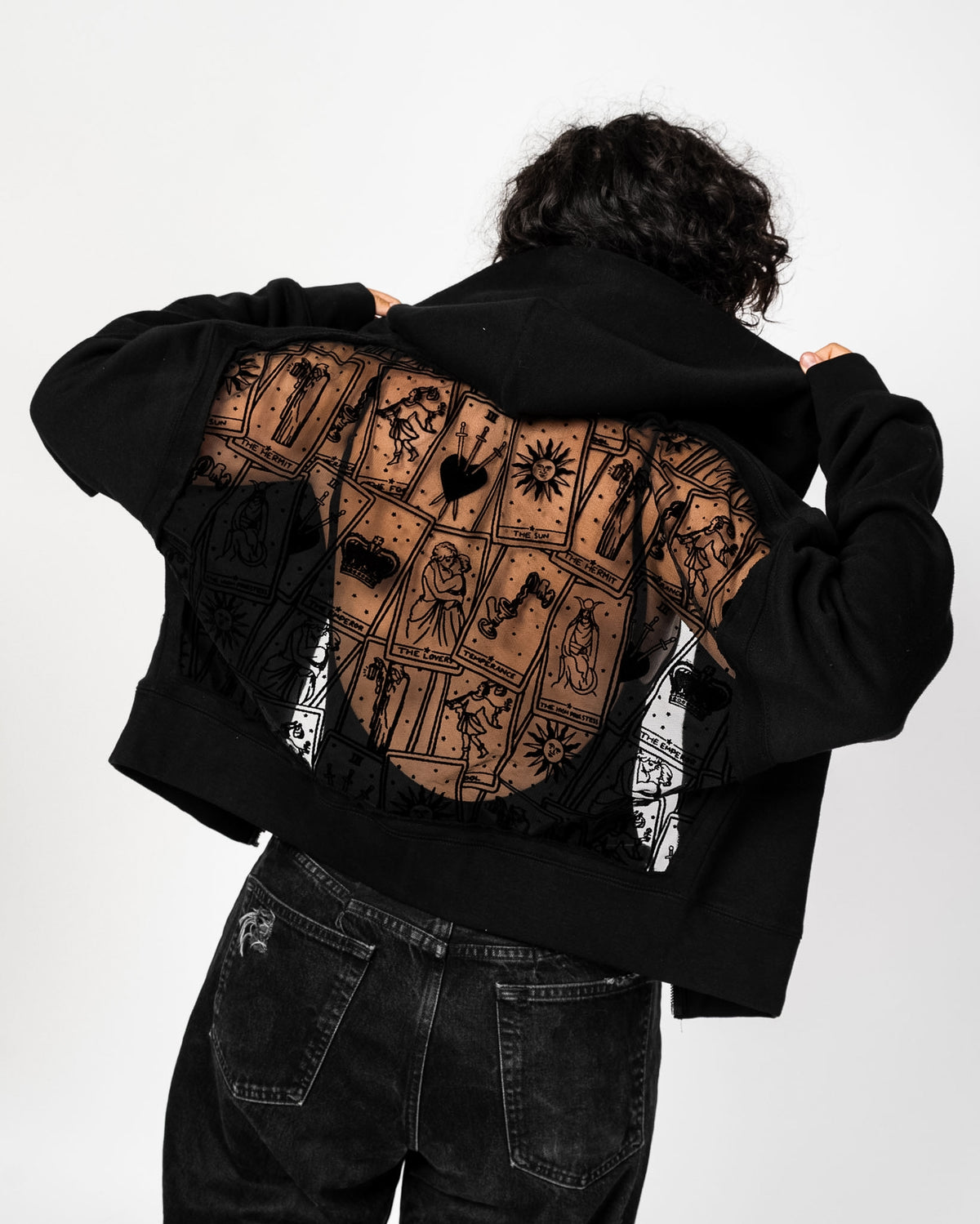 THE CROPPED BACKLESS LACE HOODIE (PREORDER)