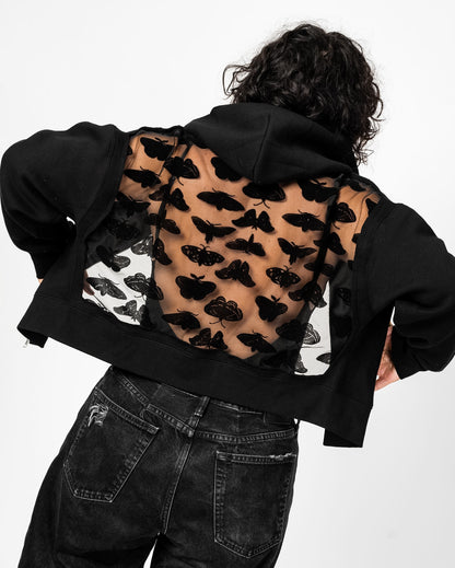 THE CROPPED BACKLESS LACE HOODIE (PREORDER)