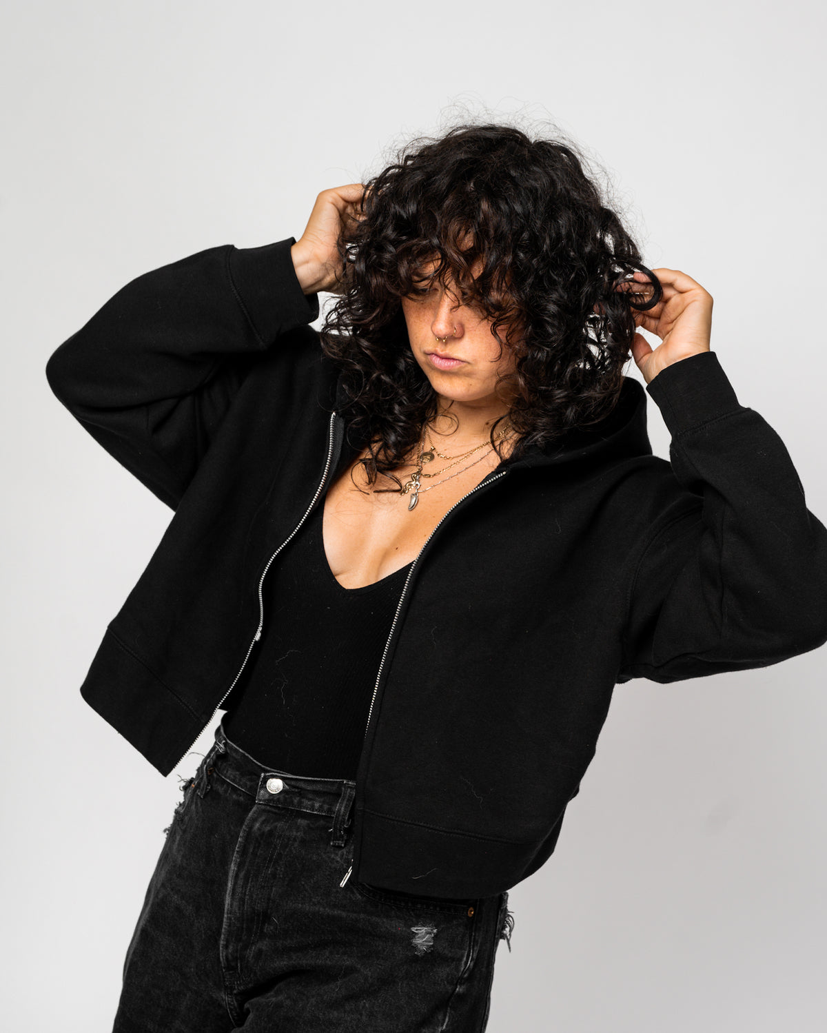 THE CROPPED BACKLESS LACE HOODIE (PREORDER)