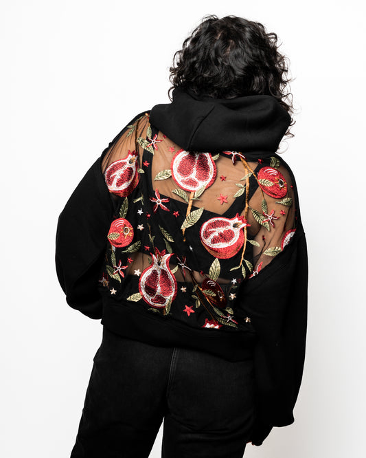 THE CROPPED BACKLESS LACE HOODIE (PREORDER)