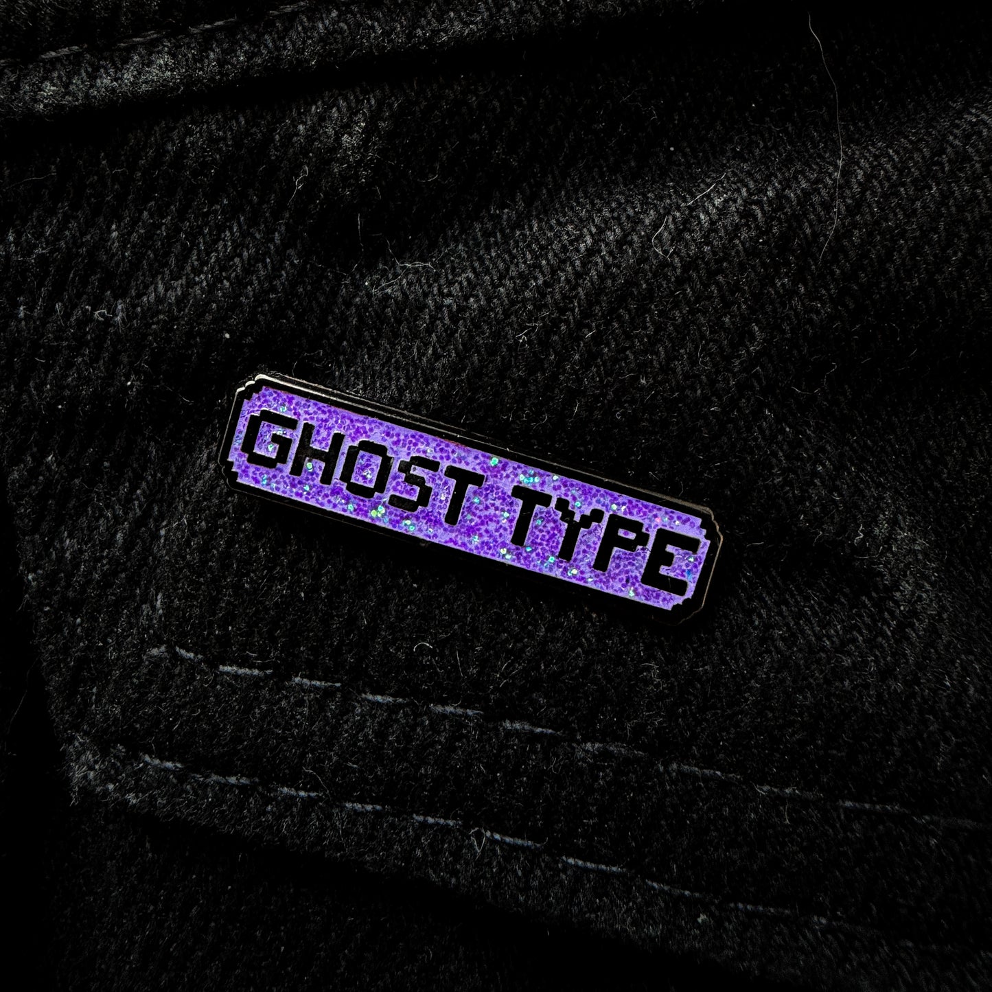 THE GHOST TYPE GLITTER ENAMEL PIN