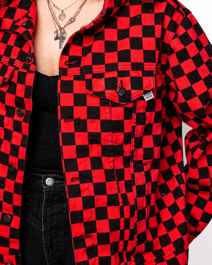 CHECKERBOARD TRUCKER JACKET