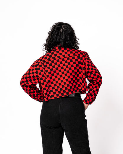 CHECKERBOARD TRUCKER JACKET