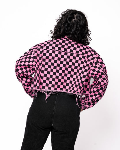 CHECKERBOARD TRUCKER JACKET