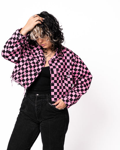 CHECKERBOARD TRUCKER JACKET