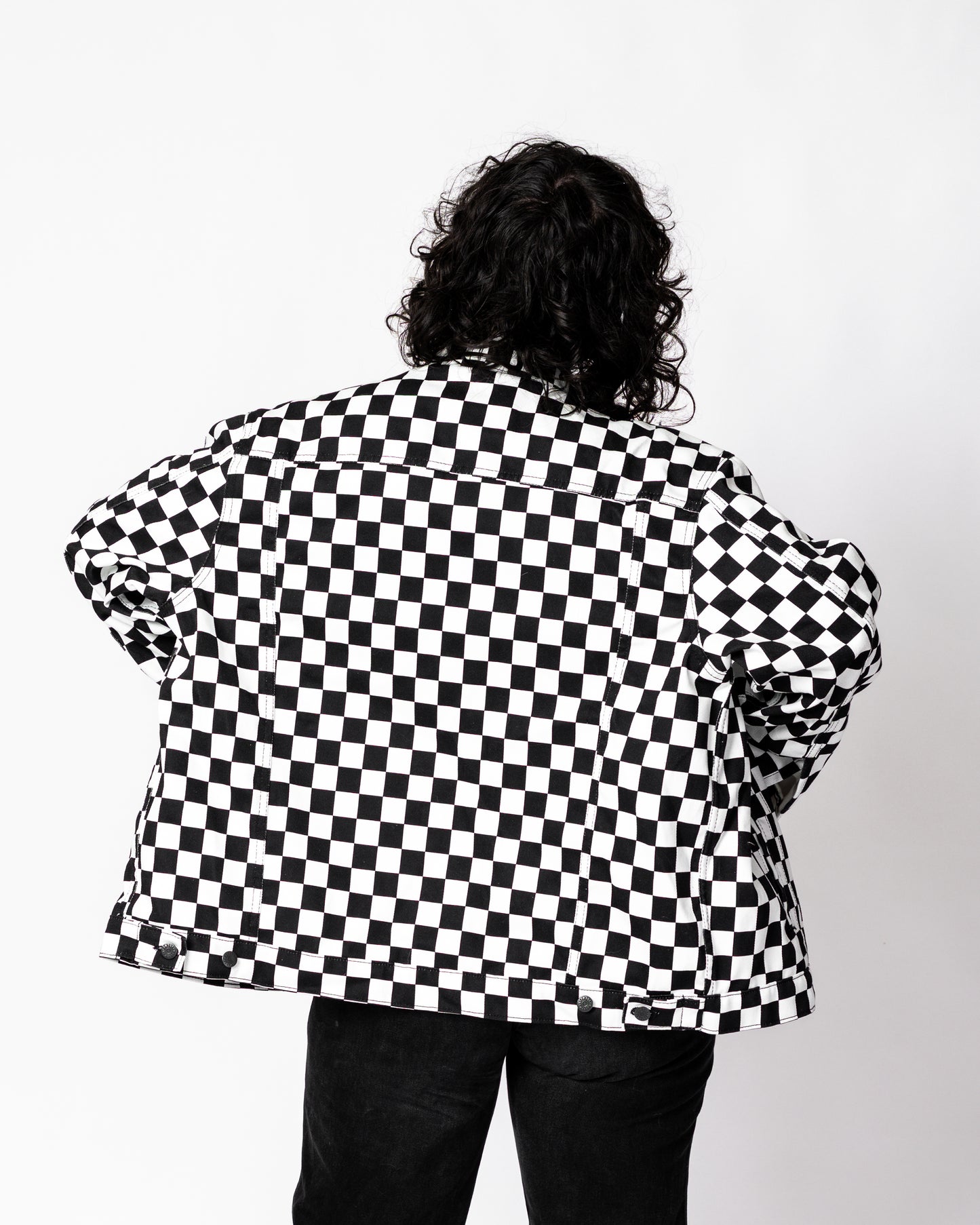 CHECKERBOARD TRUCKER JACKET