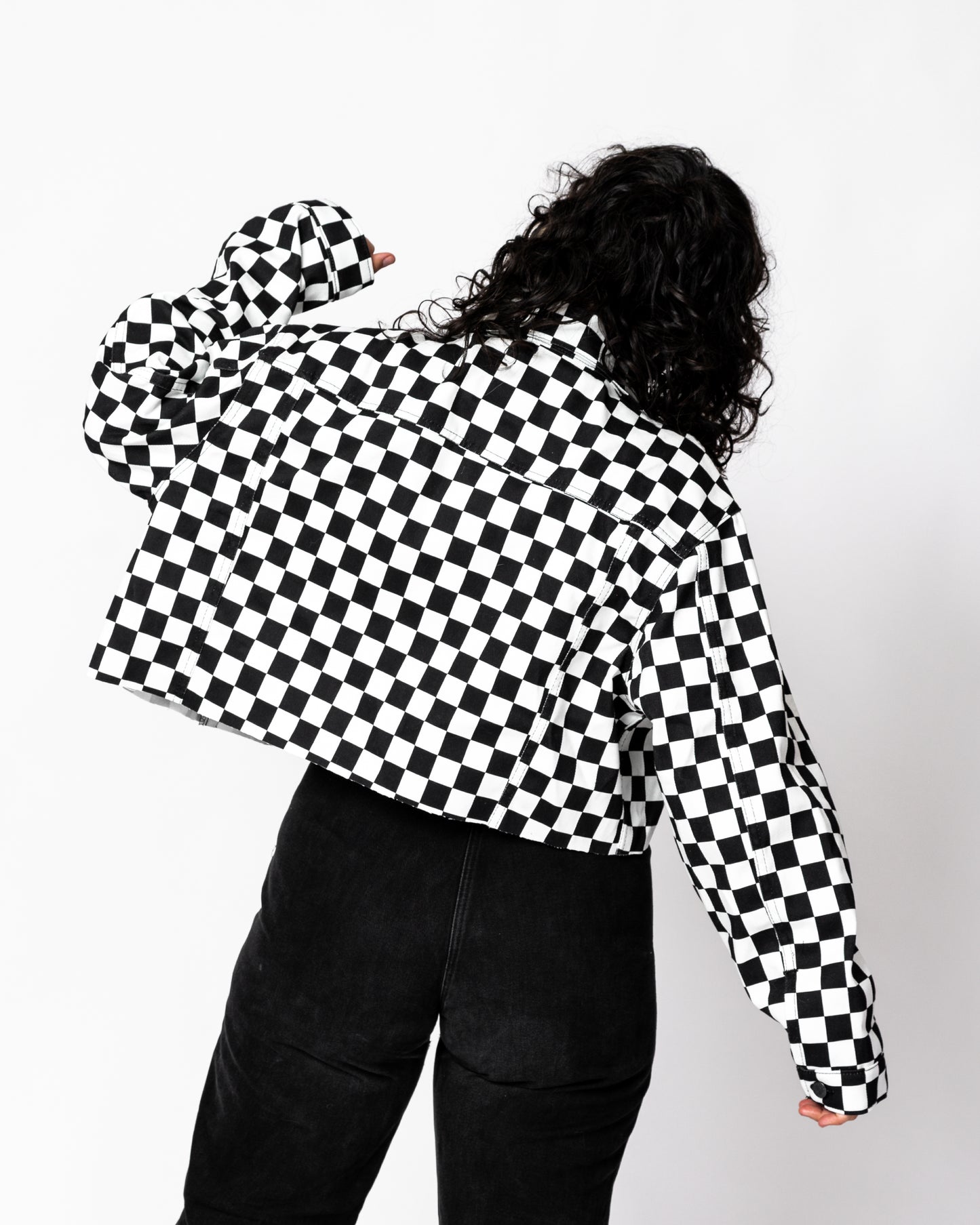 CHECKERBOARD TRUCKER JACKET