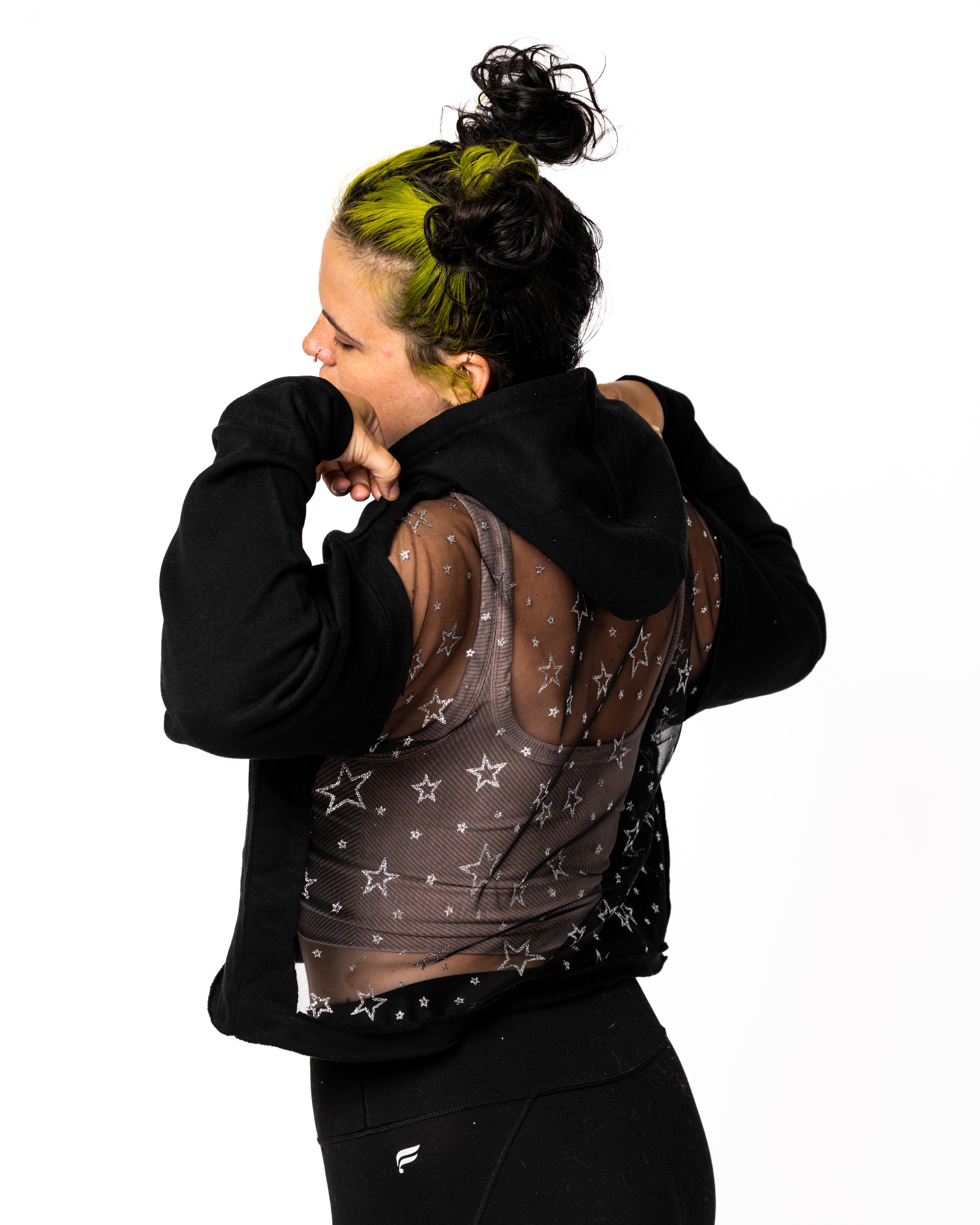 トップス FRILL LACY JERSEY BLOUSON THE CROPPED BACKLESS LACE HOODIE (PREORDER) – Dragon Denim