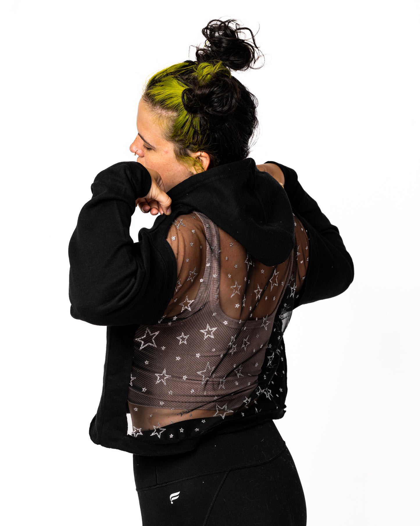 THE CROPPED BACKLESS LACE HOODIE (PREORDER)
