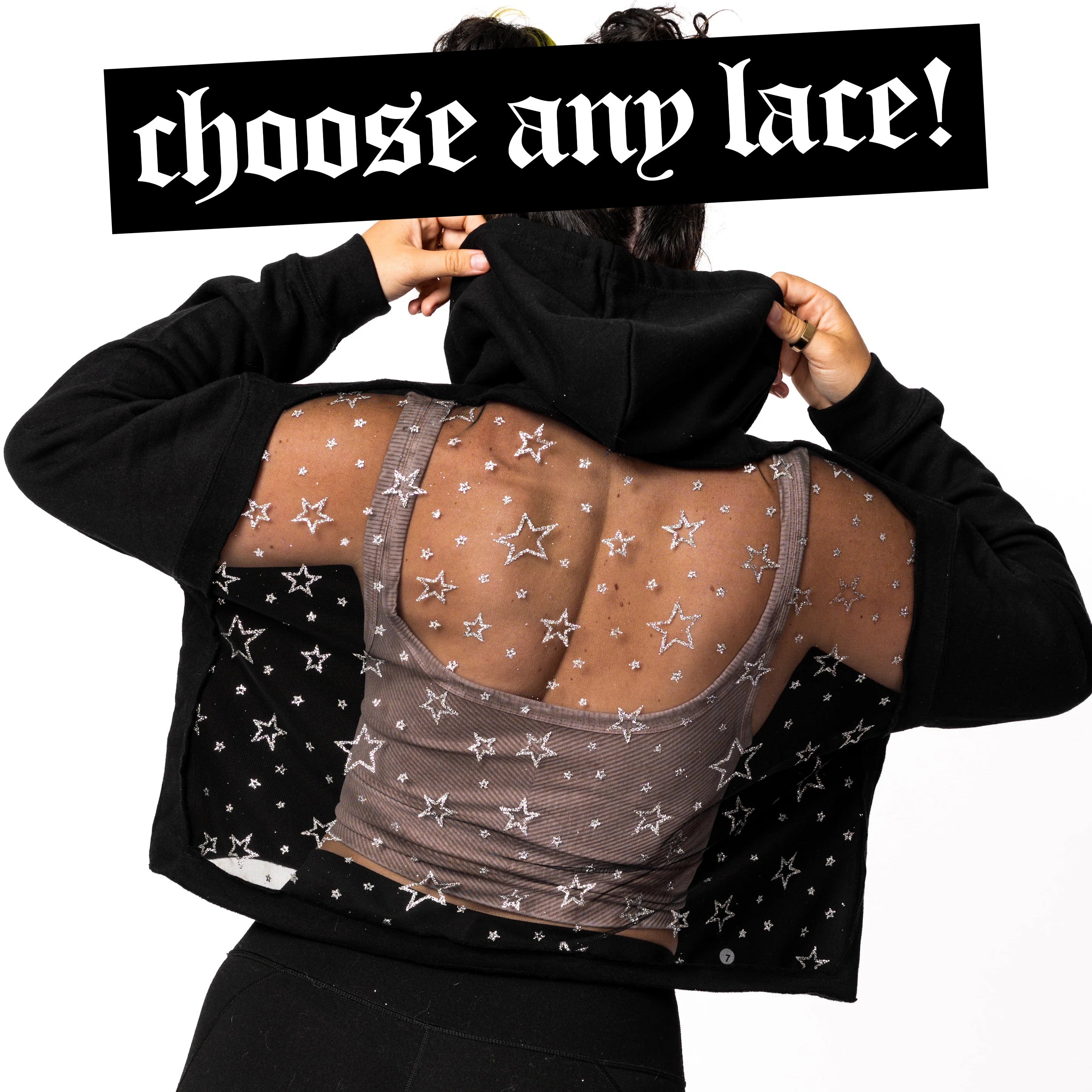 トップス FRILL LACY JERSEY BLOUSON THE CROPPED BACKLESS LACE HOODIE (PREORDER) – Dragon Denim