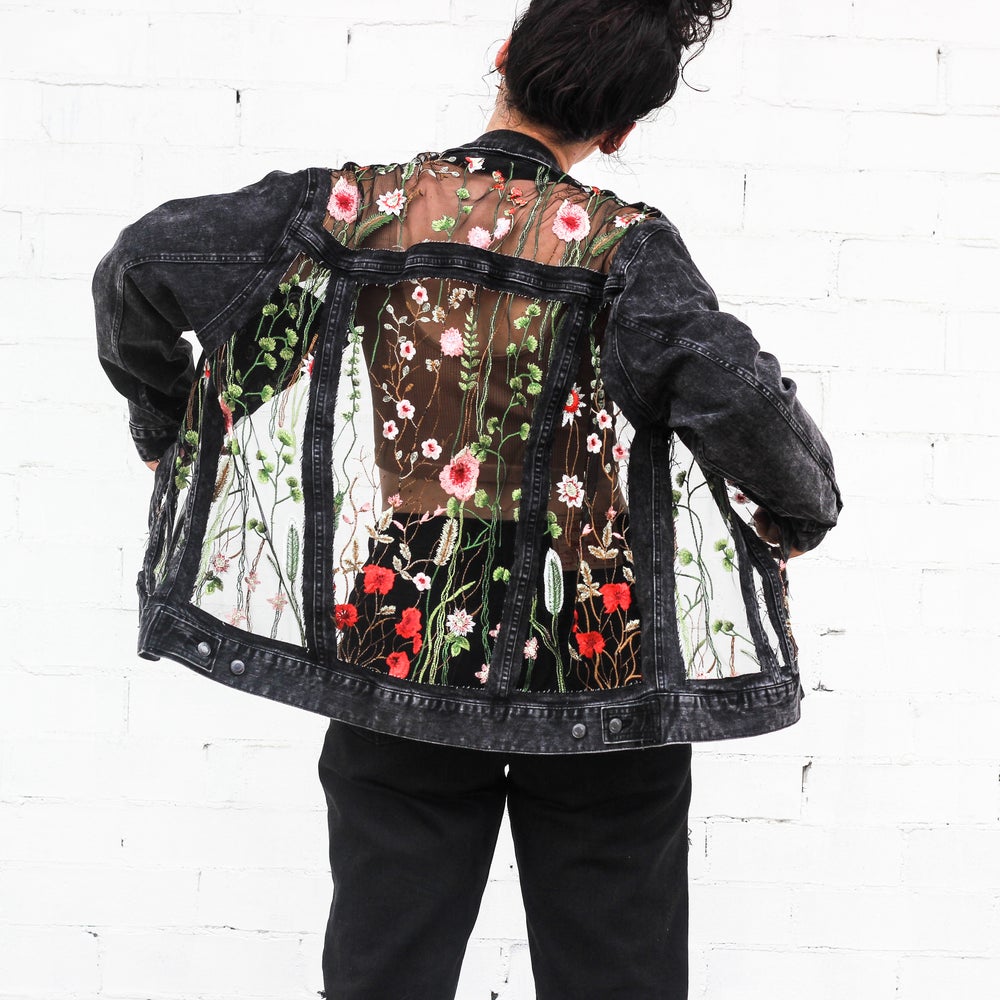 The Black Floral Jacket (preorder) – Dragon Denim